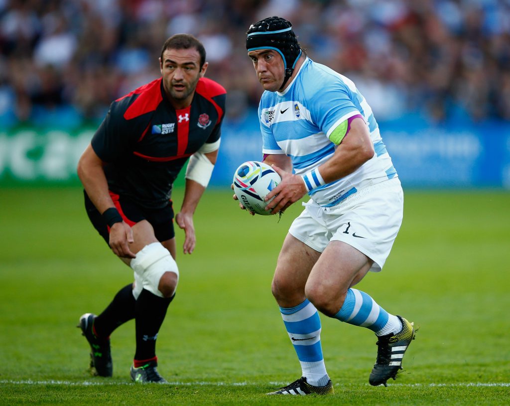 GLOUCESTER, ENGLAND - SEPTEMBER 25: Marcos Ayerza of Argentina in action during the 2015 Rugby World Cup Pool C match between Argentina and Georgia at Kingsholm Stadium on September 25, 2015 in Gloucester, United Kingdom. (Photo by Laurence Griffiths/Getty Images) GLOUCESTER, ENGLAND - SEPTEMBER 25: Marcos Ayerza of Argentina in action during the 2015 Rugby World Cup Pool C match between Argentina and Georgia at Kingsholm Stadium on September 25, 2015 in Gloucester, United Kingdom. (Photo by Laurence Griffiths/Getty Images)